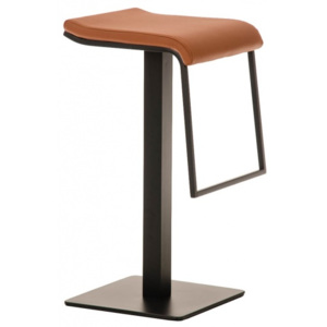 Barová židle Prisma koženka, výška 78 cm, černá - světle hnědá