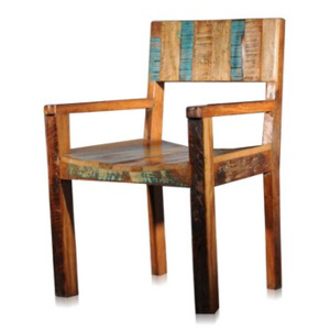 Židle Shabby Chic s područkami S-006, Indický koloniální nábytek