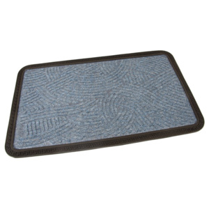 Modrá textilní vstupní venkovní čistící rohož Chaos, FLOMAT - délka 45 cm, šířka 75 cm a výška 0,8 cm