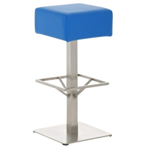 Barová židle Rubicon, výška 85 cm, nerez-modrá