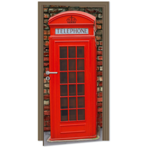 Dimex | Samolepicí fototapeta na dveře - British Phone (Telefonní budka) | 95 x 210 cm