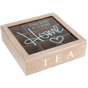 Dřevěný box na čaj, 9 přihrádek