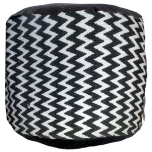 Bavlněný taburet BLACK & WHITE, sedátko, opěrka nohou - 45 x 30 cm5902973404340
