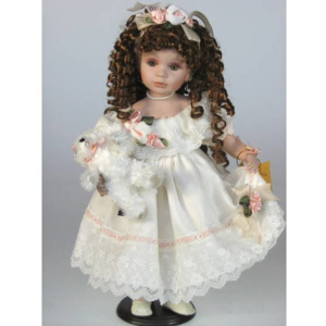 Porcelánová panenka ve svatebních šatech - Interservis