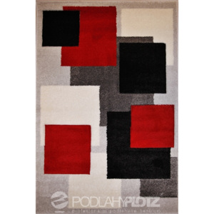 Kusový koberec Rumba 8423 šedo-červená, 80 x 150 cm