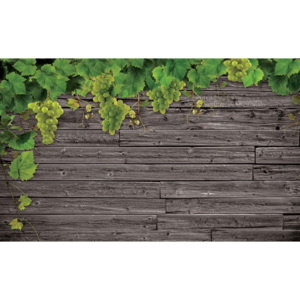 Fototapeta, Tapeta Dřevený plot, hrozno, (416 x 254 cm)