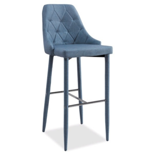 Moderní barová židle s čalouněním v barvě denim KN398