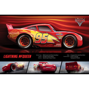 Plakát, Obraz - Auta 3 - Lightning McQueen Stats, (91,5 x 61 cm)