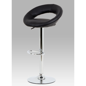 Barová židle černá koženka / chrom