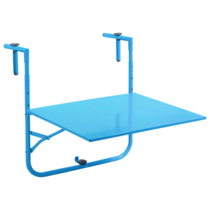 Balkonový stolek, skládací, závěsný, 60x53 cm - barva modrá