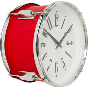 Nástěnné hodiny Drum Red O28cm