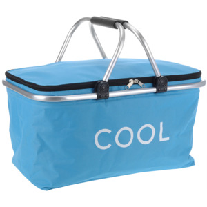 Tepelný, skládací košík - nákupní taška, piknik s nápisem COOL