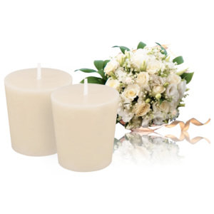 Svatební votivní svíčka ve skle | White Tea