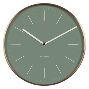 KARLSSON Nástěnné hodiny Minimal zelené, Vemzu