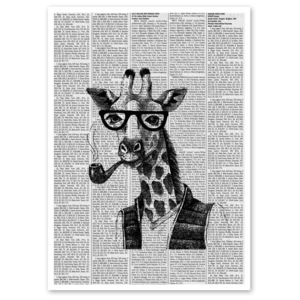 MISDA Obraz na plátně – žirafa noviny