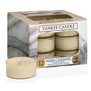 Yankee Candle – čajové svíčky Warm Cashmere, 12 x 9,8 g