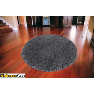 Kusový koberec Shaggy vlas 50 mm černý kruh 60x60, Velikosti 60x60cm