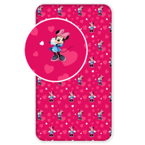 Jerry Fabrics Dětské prostěradlo Minnie 2017, 90x200 cm - růžové