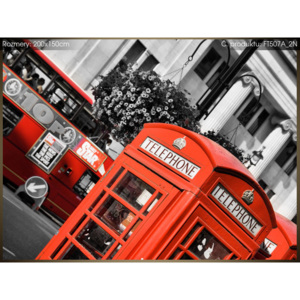 Fototapeta Londýn červená telefonní budka 200x150cm FT507A_2N (Různé varianty)