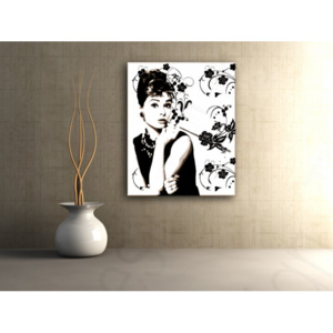 Ručně malovaný POP Art Audrey Hepburn 80x100 cm