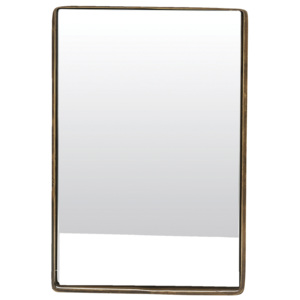 Obdelníkové zrcadlo s mosaznou obrubou Reflection malé, Vemzu