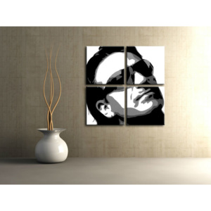 Ručně malovaný POP Art BONO-U2 4 dílný 100x100cm