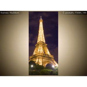 Fototapeta Osvětlená Eiffelova věž a stromy 95x205cm FT308A_1AN (Různé varianty)