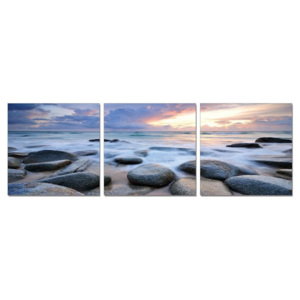 Obraz na zeď - Kameny na pláži, (120 x 40 cm)