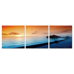 Obraz na zeď - Východ slunce nad pláží, (150 x 50 cm)