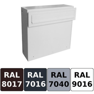 Lakovaná poštovní schránka DLS-A-050 pro montáž na dřevěný plot či plaňkovou výplň branky / Barva schránky:Bílá RAL 9016