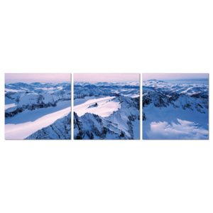 Obraz na zeď - Zasněžené pohoří, (120 x 40 cm)