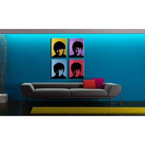 Ručně malovaný POP Art Beatles 4 dílný 100x100cm