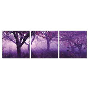 Obraz na zeď - Stromy ve fialové, (150 x 50 cm)