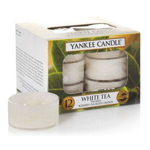 Yankee Candle – čajové svíčky White Tea, 12 x 9,8 g