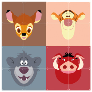 IXXI Skládaný obraz IXXI Disney All Stars: Bambi Tigger Baloo Pumba, Vemzu