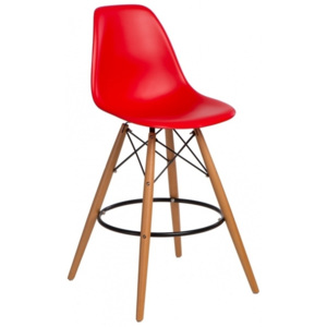 Designová barová židle DSW, červená