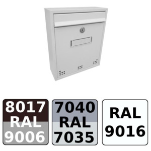 Poštovní schránka DLS-H-011 s hliníkovou sklapkou, interiérové schránky / Barva schránky:Bílá RAL 9016
