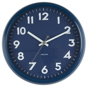 KARLSSON Nástěnné hodiny Badge tmavě modré, Vemzu
