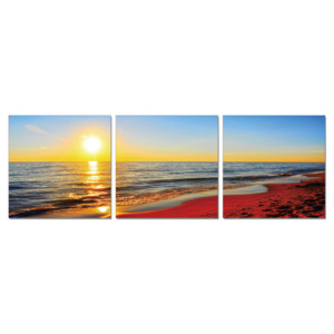 Obraz na zeď - Západ slunce na pláži, (150 x 50 cm)