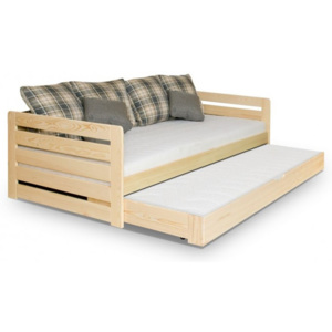 MEBLOBED Dětská postel s přistýlkou RODA, masiv borovice