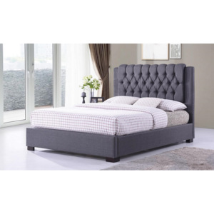 Manželská postel 180x200 cm s čalouněním v šedé barvě KN449