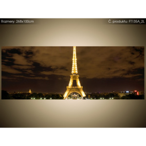 Fototapeta Paříž Eiffelova věž v noci 268x100cm FT135A_2L (Různé varianty)
