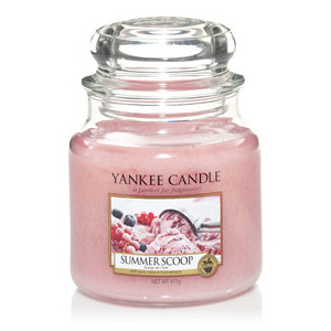 Yankee Candle – vonná svíčka Summer Scoop, střední 411 g