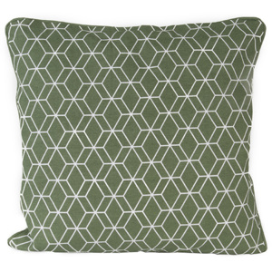 PRESENT TIME Polštář Hexagon čtvercový zelený, Vemzu