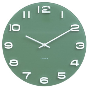 KARLSSON Nástěnné hodiny Vintage kulaté zelené, Vemzu