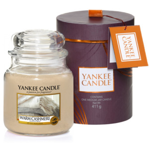 Yankee Candle – podzimní dárková sada vonné svíčky Warm Cashmere 411 g