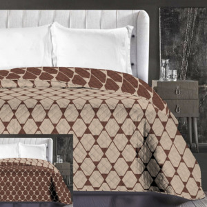 Oboustranný přehoz na postel DecoKing čokoládový-cappucino
