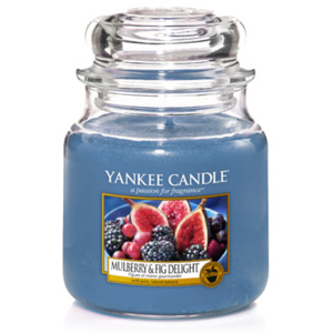 Yankee Candle – vonná svíčka Mulberry & Fig Delight, střední 411 g