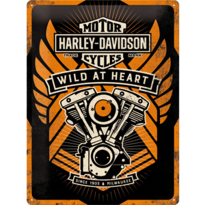 Nostalgic Art Plechová cedule Harley Davidson Wild at Heart Rozměry: 30x40cm