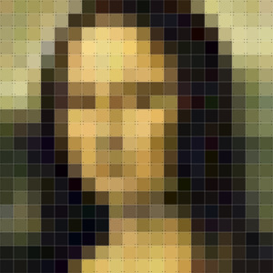 IXXI Skládaný obraz IXXI Pixel Mona Lisa, Vemzu